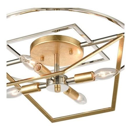 Elk Lighting Geosphere 18'' Wide 4-Light Semi Flush Mount - Polished Nickel 12261/4